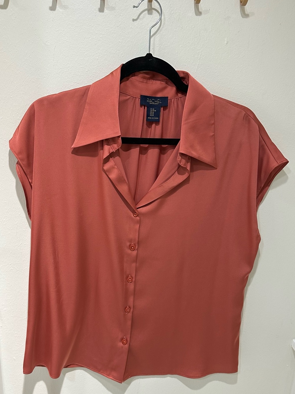 RACHEL Rachel RoyCoral Cap-Sleeve Button-Down Blouse